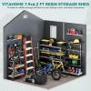 imageYITAHOME 8x62FT Resin Storage Unit sans Flooring AllWeather Plastic Shed with Window Vents and Secured Doors Outdoor Plastic Tool Cabin for Poolside Lawn Backyard Patio Dark Gray
