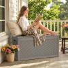 imageYITAHOME 90 Gallon Large Deck Box DoubleWall Resin Outdoor Storage Boxes Deck Storage for Patio Furniture Cushions Pool Float Garden Tools Lockable ampamp Waterproof BlackTaupe