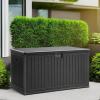 imageYITAHOME 90 Gallon Large Deck Box DoubleWall Resin Outdoor Storage Boxes Deck Storage for Patio Furniture Cushions Pool Float Garden Tools Lockable ampamp Waterproof BlackBlack
