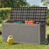 imageYITAHOME 90 Gallon Large Deck Box DoubleWall Resin Outdoor Storage Boxes Deck Storage for Patio Furniture Cushions Pool Float Garden Tools Lockable ampamp Waterproof BlackTaupe