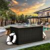 imageYITAHOME 90 Gallon Large Deck Box DoubleWall Resin Outdoor Storage Boxes Deck Storage for Patio Furniture Cushions Pool Float Garden Tools Lockable ampamp Waterproof BlackBlack
