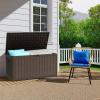 imageYITAHOME 90 Gallon Large Deck Box DoubleWall Resin Outdoor Storage Boxes Deck Storage for Patio Furniture Cushions Pool Float Garden Tools Lockable ampamp Waterproof BlackBrown
