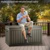 imageYITAHOME 90 Gallon Large Deck Box DoubleWall Resin Outdoor Storage Boxes Deck Storage for Patio Furniture Cushions Pool Float Garden Tools Lockable ampamp Waterproof BlackLight Brown