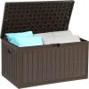 imageYITAHOME 90 Gallon Large Deck Box DoubleWall Resin Outdoor Storage Boxes Deck Storage for Patio Furniture Cushions Pool Float Garden Tools Lockable ampamp Waterproof BlackBrown