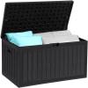imageYITAHOME 90 Gallon Large Deck Box DoubleWall Resin Outdoor Storage Boxes Deck Storage for Patio Furniture Cushions Pool Float Garden Tools Lockable ampamp Waterproof BlackBlack