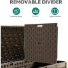 imageYITAHOME 90 Gallon Large Deck Box DoubleWall Resin Outdoor Storage Boxes Deck Storage for Patio Furniture Cushions Pool Float Garden Tools Lockable ampamp Waterproof BlackDark Brown