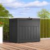 imageYITAHOME 90 Gallon Large Deck Box DoubleWall Resin Outdoor Storage Boxes Deck Storage for Patio Furniture Cushions Pool Float Garden Tools Lockable ampamp Waterproof BlackDark Gray