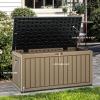 imageYITAHOME 90 Gallon Large Deck Box DoubleWall Resin Outdoor Storage Boxes Deck Storage for Patio Furniture Cushions Pool Float Garden Tools Lockable ampamp Waterproof BlackBlackBrown