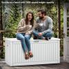 imageYITAHOME 90 Gallon Large Deck Box DoubleWall Resin Outdoor Storage Boxes Deck Storage for Patio Furniture Cushions Pool Float Garden Tools Lockable ampamp Waterproof BlackWhite