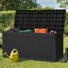 imageYITAHOME 90 Gallon Large Deck Box DoubleWall Resin Outdoor Storage Boxes Deck Storage for Patio Furniture Cushions Pool Float Garden Tools Lockable ampamp Waterproof BlackBlack