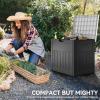 imageYITAHOME 90 Gallon Large Deck Box DoubleWall Resin Outdoor Storage Boxes Deck Storage for Patio Furniture Cushions Pool Float Garden Tools Lockable ampamp Waterproof BlackDark Gray