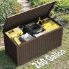 imageYITAHOME 90 Gallon Large Deck Box DoubleWall Resin Outdoor Storage Boxes Deck Storage for Patio Furniture Cushions Pool Float Garden Tools Lockable ampamp Waterproof BlackDark Brown
