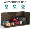 imageYITAHOME 90 Gallon Large Deck Box DoubleWall Resin Outdoor Storage Boxes Deck Storage for Patio Furniture Cushions Pool Float Garden Tools Lockable ampamp Waterproof BlackDark Brown