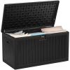 imageYITAHOME 90 Gallon Large Deck Box DoubleWall Resin Outdoor Storage Boxes Deck Storage for Patio Furniture Cushions Pool Float Garden Tools Lockable ampamp Waterproof BlackBlack