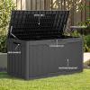imageYITAHOME 90 Gallon Large Deck Box DoubleWall Resin Outdoor Storage Boxes Deck Storage for Patio Furniture Cushions Pool Float Garden Tools Lockable ampamp Waterproof BlackDark Gray