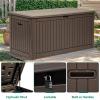 imageYITAHOME 90 Gallon Large Deck Box DoubleWall Resin Outdoor Storage Boxes Deck Storage for Patio Furniture Cushions Pool Float Garden Tools Lockable ampamp Waterproof BlackDark Brown