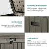 imageYITAHOME 90 Gallon Large Deck Box DoubleWall Resin Outdoor Storage Boxes Deck Storage for Patio Furniture Cushions Pool Float Garden Tools Lockable ampamp Waterproof BlackLight Brown