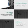 imageYITAHOME 90 Gallon Large Deck Box DoubleWall Resin Outdoor Storage Boxes Deck Storage for Patio Furniture Cushions Pool Float Garden Tools Lockable ampamp Waterproof BlackBlack