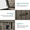 imageYITAHOME 90 Gallon Large Deck Box DoubleWall Resin Outdoor Storage Boxes Deck Storage for Patio Furniture Cushions Pool Float Garden Tools Lockable ampamp Waterproof BlackLight Brown