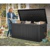 imageYITAHOME 90 Gallon Large Deck Box DoubleWall Resin Outdoor Storage Boxes Deck Storage for Patio Furniture Cushions Pool Float Garden Tools Lockable ampamp Waterproof BlackBlack