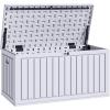 imageYITAHOME 90 Gallon Large Deck Box DoubleWall Resin Outdoor Storage Boxes Deck Storage for Patio Furniture Cushions Pool Float Garden Tools Lockable ampamp Waterproof BlackWhite