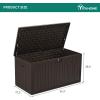 imageYITAHOME 90 Gallon Large Deck Box DoubleWall Resin Outdoor Storage Boxes Deck Storage for Patio Furniture Cushions Pool Float Garden Tools Lockable ampamp Waterproof BlackBrown