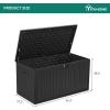 imageYITAHOME 90 Gallon Large Deck Box DoubleWall Resin Outdoor Storage Boxes Deck Storage for Patio Furniture Cushions Pool Float Garden Tools Lockable ampamp Waterproof BlackBlack