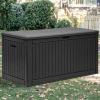 imageYITAHOME 90 Gallon Large Deck Box DoubleWall Resin Outdoor Storage Boxes Deck Storage for Patio Furniture Cushions Pool Float Garden Tools Lockable ampamp Waterproof BlackBlack