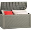 imageYITAHOME 90 Gallon Large Deck Box DoubleWall Resin Outdoor Storage Boxes Deck Storage for Patio Furniture Cushions Pool Float Garden Tools Lockable ampamp Waterproof BlackTaupe