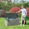 imageYITAHOME 90 Gallon Large Deck Box DoubleWall Resin Outdoor Storage Boxes Deck Storage for Patio Furniture Cushions Pool Float Garden Tools Lockable ampamp Waterproof BlackTaupe