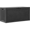imageYITAHOME 90 Gallon Large Deck Box DoubleWall Resin Outdoor Storage Boxes Deck Storage for Patio Furniture Cushions Pool Float Garden Tools Lockable ampamp Waterproof BlackBlack
