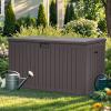 imageYITAHOME 90 Gallon Large Deck Box DoubleWall Resin Outdoor Storage Boxes Deck Storage for Patio Furniture Cushions Pool Float Garden Tools Lockable ampamp Waterproof BlackBrown