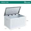 imageYITAHOME 90 Gallon Large Deck Box DoubleWall Resin Outdoor Storage Boxes Deck Storage for Patio Furniture Cushions Pool Float Garden Tools Lockable ampamp Waterproof BlackWhite