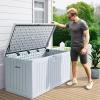 imageYITAHOME 90 Gallon Large Deck Box DoubleWall Resin Outdoor Storage Boxes Deck Storage for Patio Furniture Cushions Pool Float Garden Tools Lockable ampamp Waterproof BlackWhite