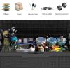 imageYITAHOME 90 Gallon Large Deck Box DoubleWall Resin Outdoor Storage Boxes Deck Storage for Patio Furniture Cushions Pool Float Garden Tools Lockable ampamp Waterproof BlackDark Gray
