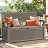 imageYITAHOME 90 Gallon Large Deck Box DoubleWall Resin Outdoor Storage Boxes Deck Storage for Patio Furniture Cushions Pool Float Garden Tools Lockable ampamp Waterproof BlackBrown
