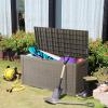 imageYITAHOME 90 Gallon Large Deck Box DoubleWall Resin Outdoor Storage Boxes Deck Storage for Patio Furniture Cushions Pool Float Garden Tools Lockable ampamp Waterproof BlackTaupe