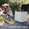 imageYITAHOME 90 Gallon Large Deck Box DoubleWall Resin Outdoor Storage Boxes Deck Storage for Patio Furniture Cushions Pool Float Garden Tools Lockable ampamp Waterproof BlackLight Gray