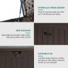 imageYITAHOME 90 Gallon Large Deck Box DoubleWall Resin Outdoor Storage Boxes Deck Storage for Patio Furniture Cushions Pool Float Garden Tools Lockable ampamp Waterproof BlackBrown
