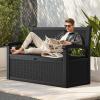 imageYITAHOME 90 Gallon Large Deck Box DoubleWall Resin Outdoor Storage Boxes Deck Storage for Patio Furniture Cushions Pool Float Garden Tools Lockable ampamp Waterproof BlackBlack