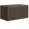 imageYITAHOME 90 Gallon Large Deck Box DoubleWall Resin Outdoor Storage Boxes Deck Storage for Patio Furniture Cushions Pool Float Garden Tools Lockable ampamp Waterproof BlackBrown