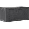 imageYITAHOME 90 Gallon Large Deck Box DoubleWall Resin Outdoor Storage Boxes Deck Storage for Patio Furniture Cushions Pool Float Garden Tools Lockable ampamp Waterproof BlackDark grey