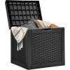 imageYITAHOME 90 Gallon Large Deck Box DoubleWall Resin Outdoor Storage Boxes Deck Storage for Patio Furniture Cushions Pool Float Garden Tools Lockable ampamp Waterproof BlackBlack