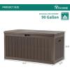 imageYITAHOME 90 Gallon Large Deck Box DoubleWall Resin Outdoor Storage Boxes Deck Storage for Patio Furniture Cushions Pool Float Garden Tools Lockable ampamp Waterproof BlackBrown