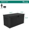 imageYITAHOME 90 Gallon Large Deck Box DoubleWall Resin Outdoor Storage Boxes Deck Storage for Patio Furniture Cushions Pool Float Garden Tools Lockable ampamp Waterproof BlackBlack