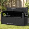 imageYITAHOME 90 Gallon Large Deck Box DoubleWall Resin Outdoor Storage Boxes Deck Storage for Patio Furniture Cushions Pool Float Garden Tools Lockable ampamp Waterproof BlackBlack