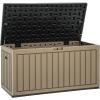 imageYITAHOME 90 Gallon Large Deck Box DoubleWall Resin Outdoor Storage Boxes Deck Storage for Patio Furniture Cushions Pool Float Garden Tools Lockable ampamp Waterproof BlackBlackBrown