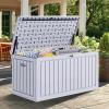 imageYITAHOME 90 Gallon Large Deck Box DoubleWall Resin Outdoor Storage Boxes Deck Storage for Patio Furniture Cushions Pool Float Garden Tools Lockable ampamp Waterproof BlackWhite