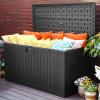 imageYITAHOME 90 Gallon Large Deck Box DoubleWall Resin Outdoor Storage Boxes Deck Storage for Patio Furniture Cushions Pool Float Garden Tools Lockable ampamp Waterproof BlackBlack