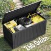 imageYITAHOME 90 Gallon Large Deck Box DoubleWall Resin Outdoor Storage Boxes Deck Storage for Patio Furniture Cushions Pool Float Garden Tools Lockable ampamp Waterproof BlackBlack